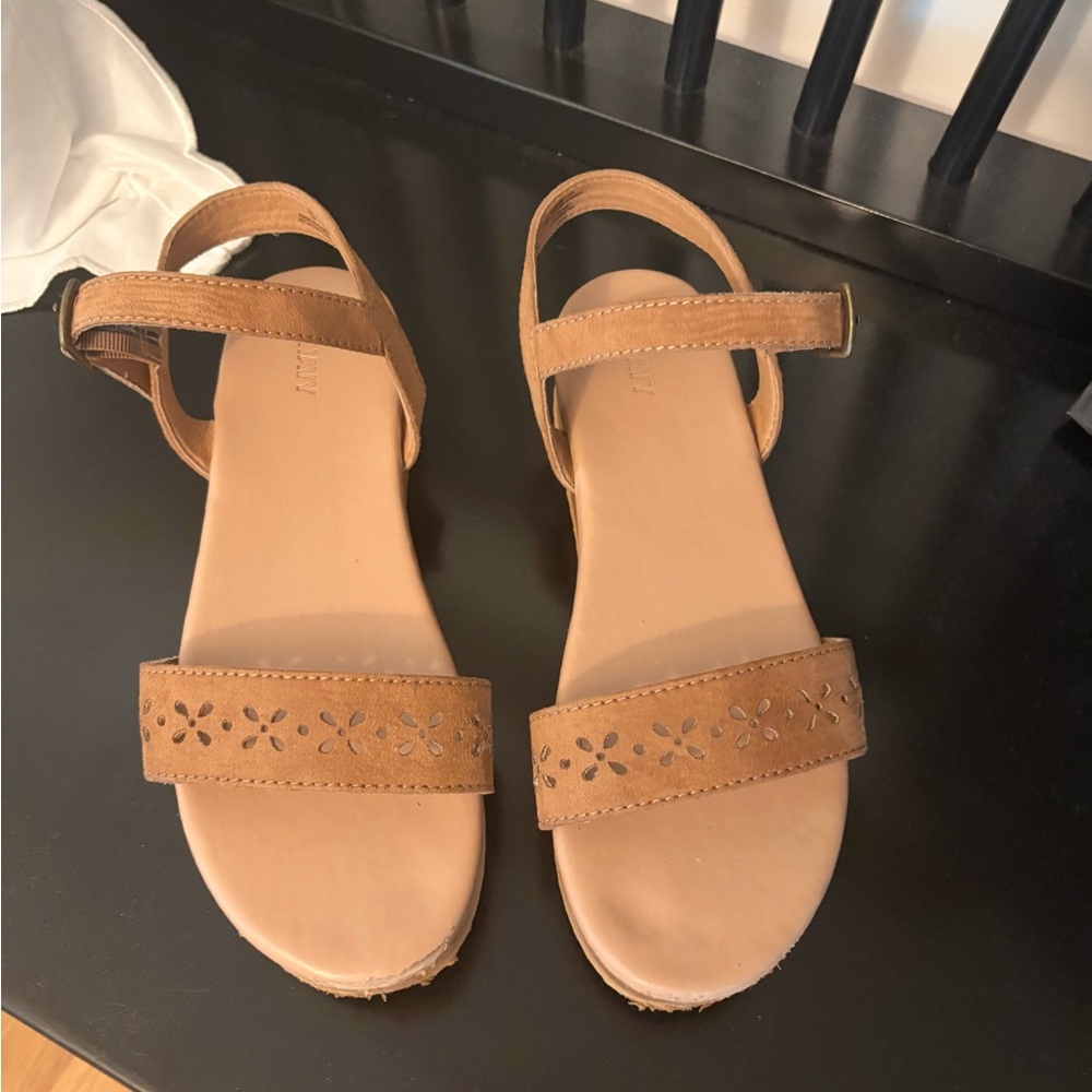 Old Navy Brown Sandals with Floral Cutouts